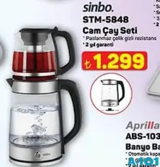 SİNBO STM-5848 CAM ÇAY MAKİNESİ SETİ fiyat ve kampanya bilgisi